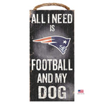New England Patriots Distressed Football And My Dog Sign