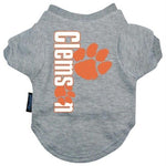 Clemson Tigers Heather Grey Pet T-Shirt - staygoldendoodle.com