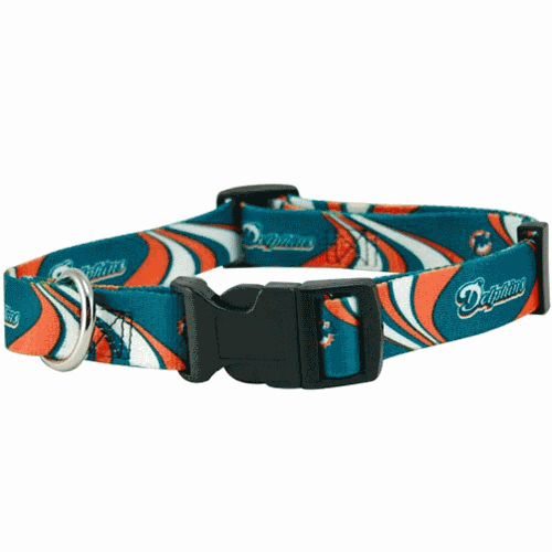 Miami Dolphins Dog Collar - staygoldendoodle.com