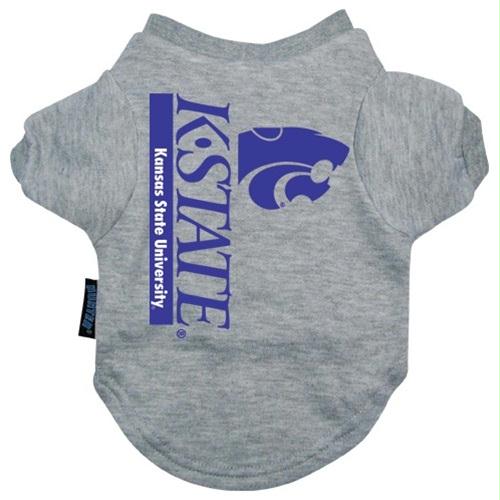 Kansas State Wildcats Heather Grey Pet T-Shirt - staygoldendoodle.com
