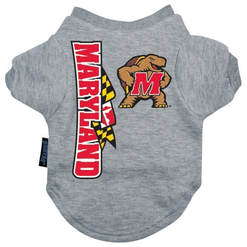 Maryland Terrapins Heather Grey Pet T-Shirt - staygoldendoodle.com