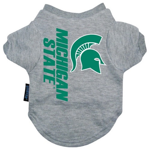Michigan State Heather Grey Pet T-Shirt - staygoldendoodle.com