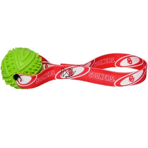 Oklahoma Sooners Rubber Ball Toss Toy - staygoldendoodle.com
