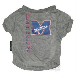 Ole Miss Rebels Heather Grey Pet T-Shirt - staygoldendoodle.com