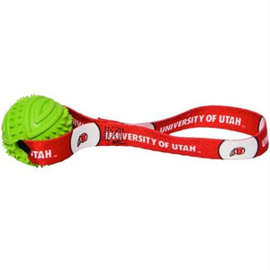 Utah Utes Rubber Ball Toss Toy - staygoldendoodle.com