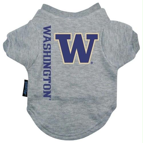 Washington Huskies Heather Grey Pet T-Shirt - staygoldendoodle.com