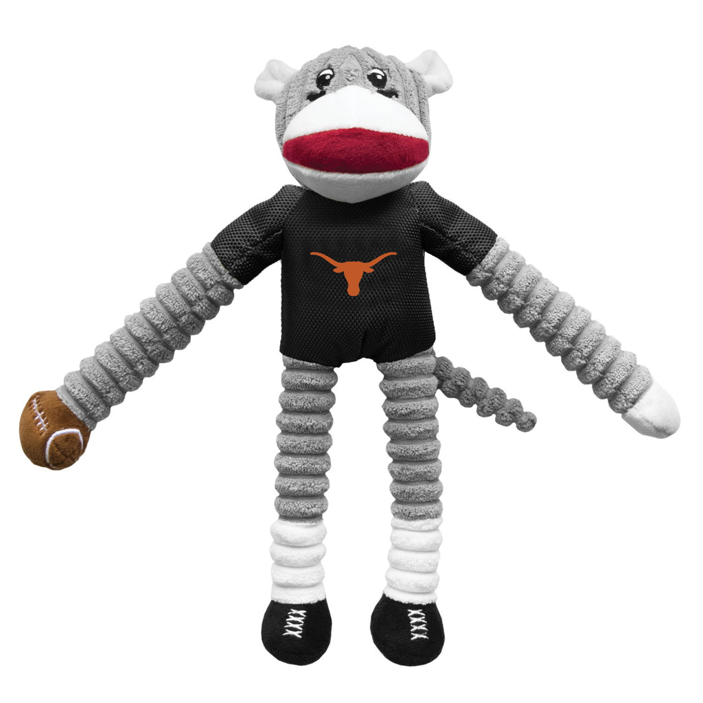 Texas Longhorns Sock Monkey Pet Toy