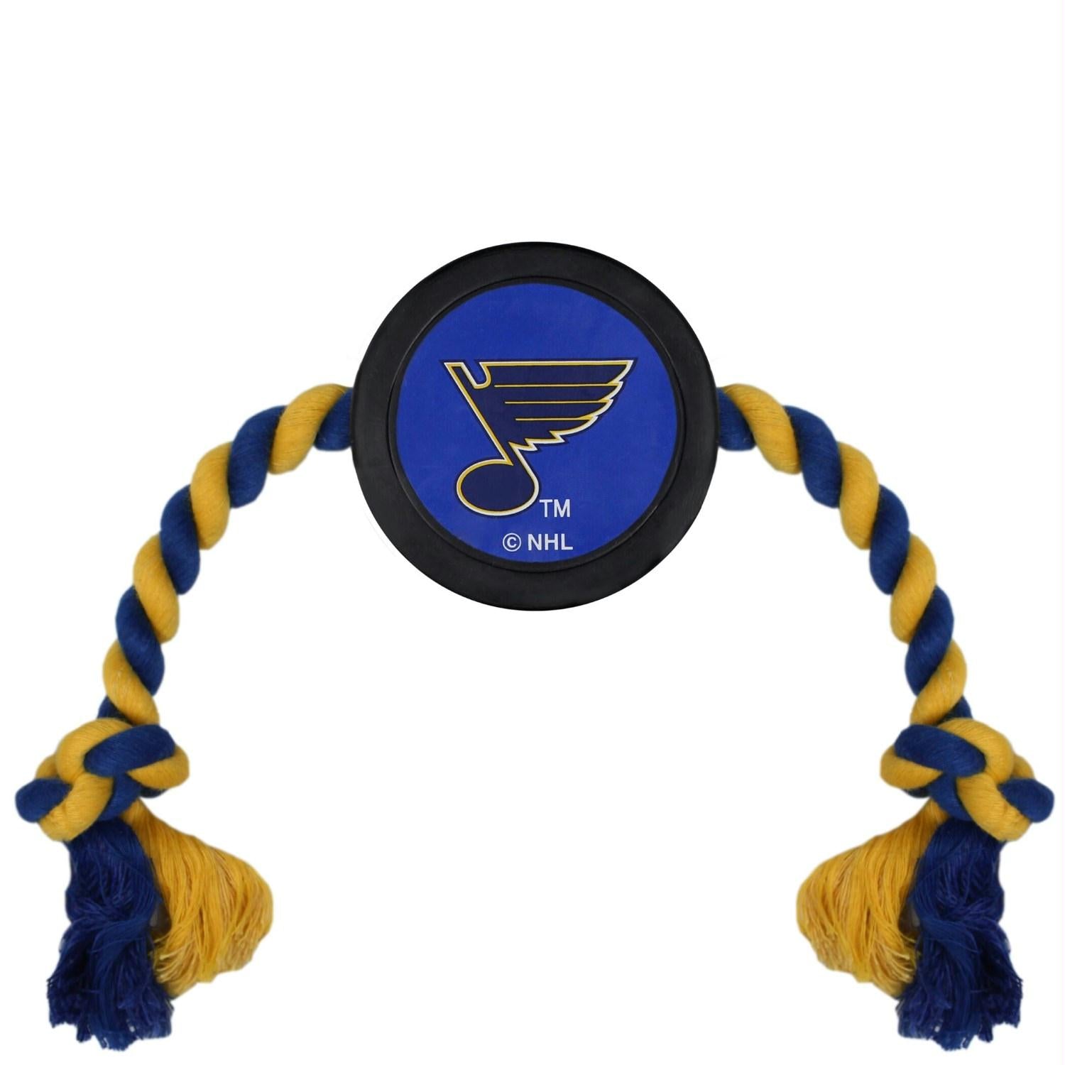 St. Louis Blues Pet Hockey Puck Rope Toy - staygoldendoodle.com