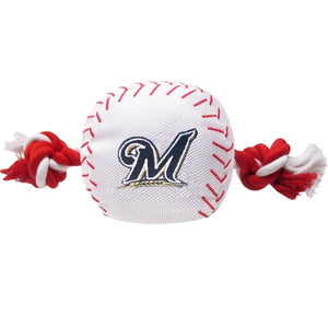 Milwaukee Brewers Nylon Baseball Rope Tug Toy - staygoldendoodle.com