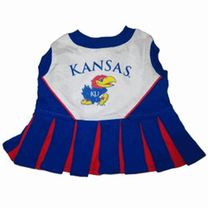 Kansas Jayhawks Cheerleader Dog Dress - staygoldendoodle.com