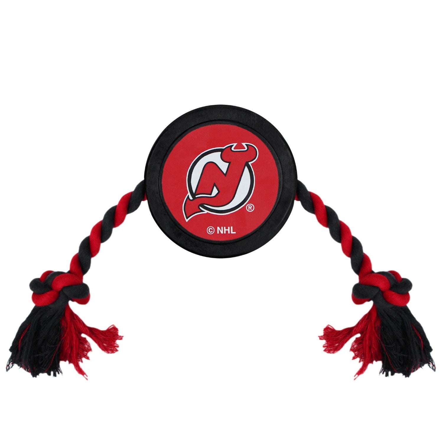 New Jersey Devils Pet Hockey Puck Rope Toy
