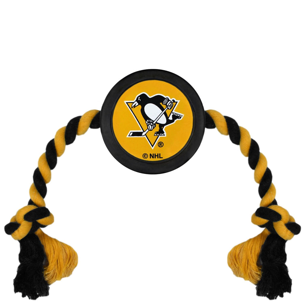 Pittsburgh Penguins Pet Hockey Puck Rope Toy