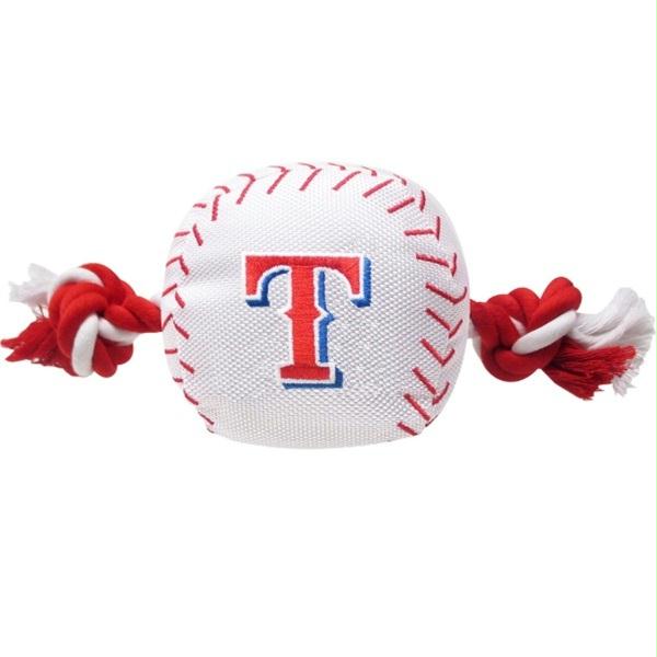 Texas Rangers Nylon Baseball Rope Tug Toy - staygoldendoodle.com