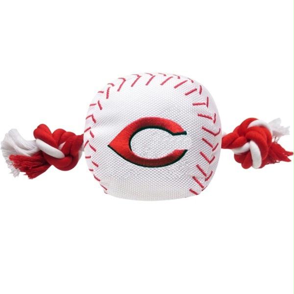 Cincinnati Reds Nylon Baseball Rope Tug Toy - staygoldendoodle.com