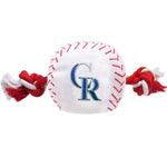 Colorado Rockies Nylon Baseball Rope Tug Toy - staygoldendoodle.com