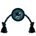 San Jose Sharks Pet Hockey Puck Rope Toy - staygoldendoodle.com