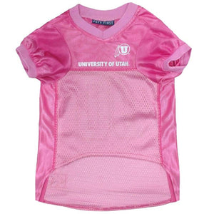 Utah Utes Pink Pet Jersey - staygoldendoodle.com