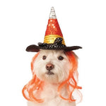 Candy Corn Witch Pet Hat With Hair - M/L - staygoldendoodle.com