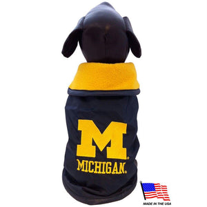 Michigan Wolverines Weather-Resistant Blanket Pet Coat - staygoldendoodle.com