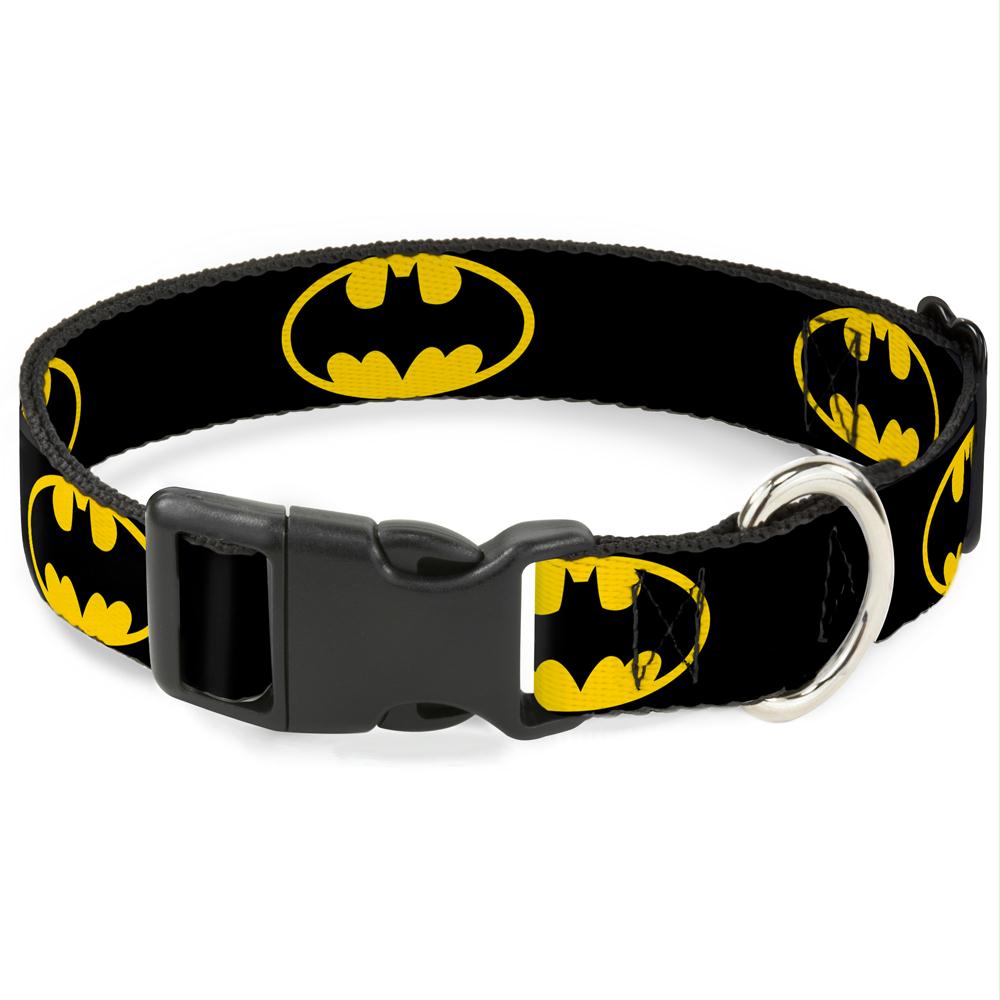 Buckle-Down Batman Shield Yellow Pet Collar - staygoldendoodle.com