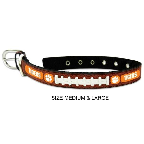 Clemson Tigers Classic Leather Football Collar - staygoldendoodle.com