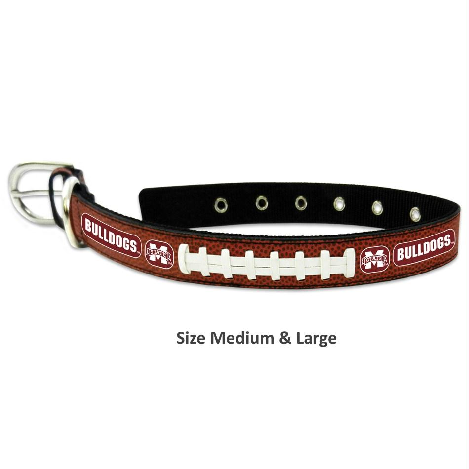 Mississippi State Classic Leather Football Collar - staygoldendoodle.com