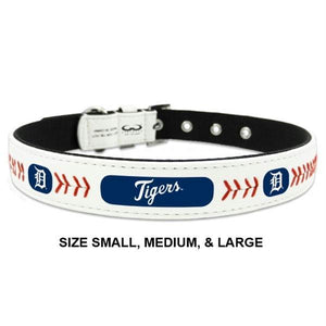 Detroit Tigers Classic Leather Baseball Collar - staygoldendoodle.com