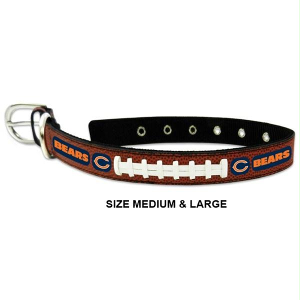 Chicago Bears Classic Leather Football Collar - staygoldendoodle.com