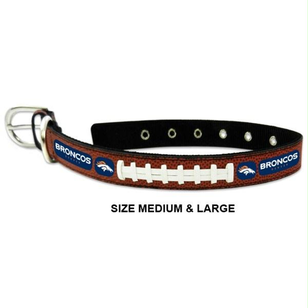 Denver Broncos Classic Leather Football Collar - staygoldendoodle.com