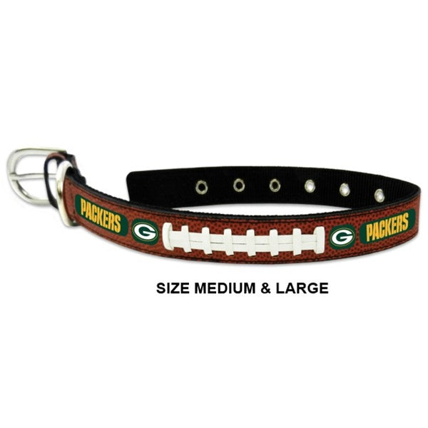 Green Bay Packers Classic Leather Football Collar - staygoldendoodle.com