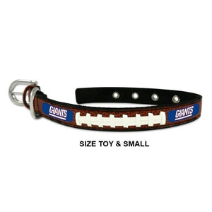 New York Giants Classic Leather Football Collar - staygoldendoodle.com