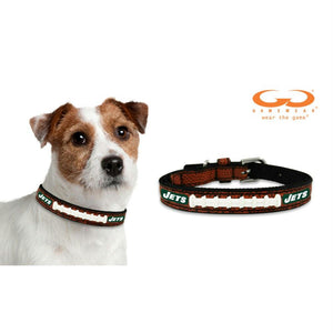 New York Jets Classic Leather Football Collar - staygoldendoodle.com