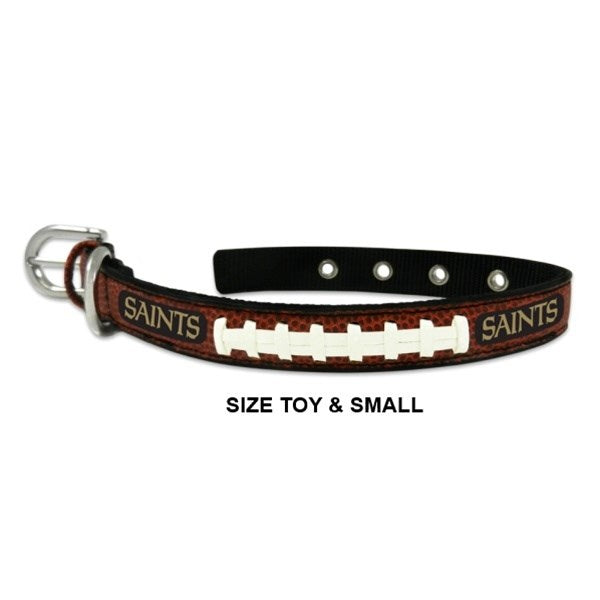 New Orleans Saints Classic Leather Football Collar - staygoldendoodle.com