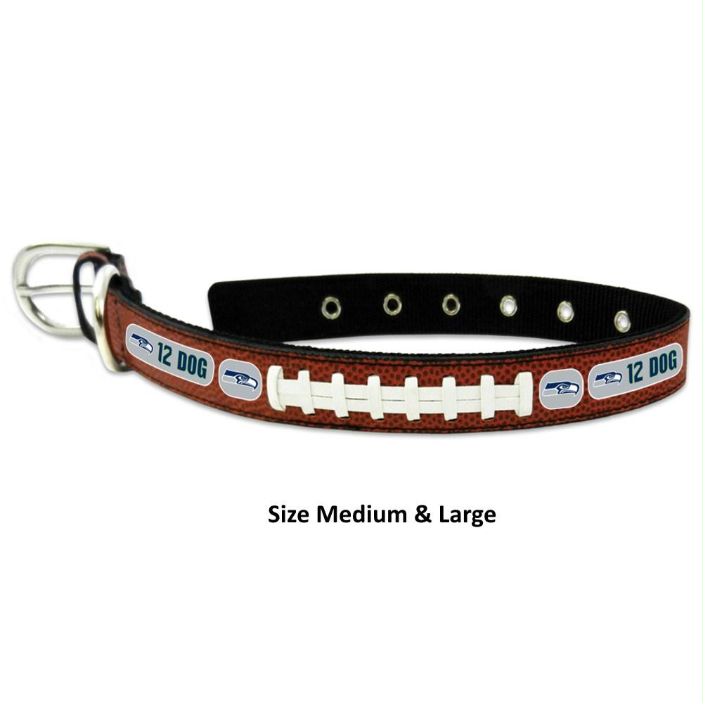 Seattle Seahawks 12th Dog Classic Leather Football Collar - staygoldendoodle.com