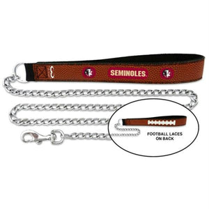 Florida State Seminoles Football Leather and Chain Leash - staygoldendoodle.com