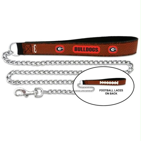 Georgia Bulldogs Football Leather and Chain Leash - staygoldendoodle.com