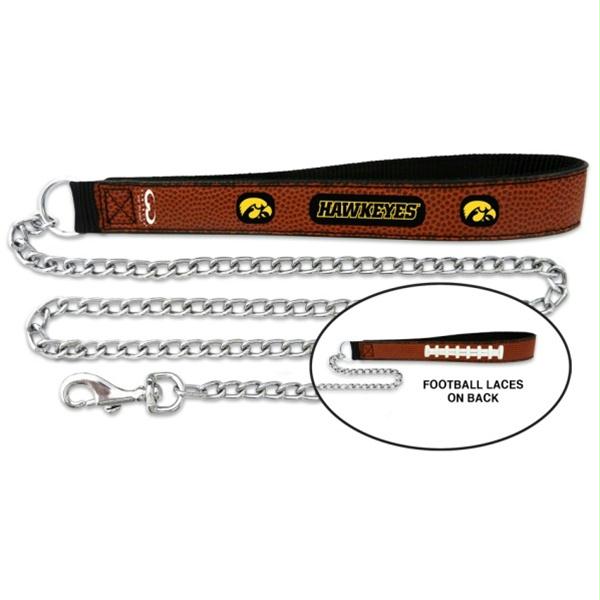 Iowa Hawkeyes Football Leather and Chain Leash - staygoldendoodle.com