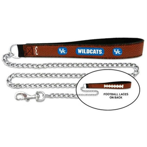 Kentucky Wildcats Football Leather and Chain Leash - staygoldendoodle.com