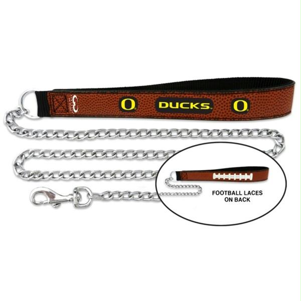 Oregon Ducks Football Leather and Chain Leash - staygoldendoodle.com