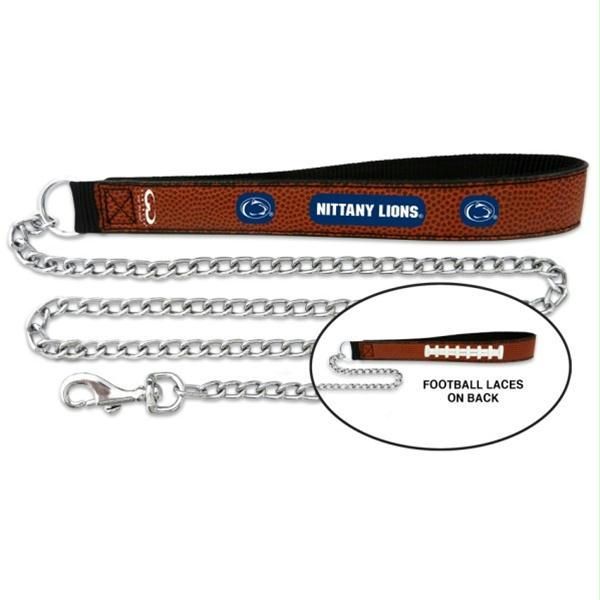 Penn State Nittany Lions Football Leather and Chain Leash - staygoldendoodle.com