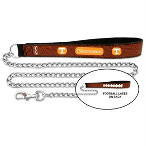 Tennessee Vols Football Leather and Chain Leash - staygoldendoodle.com