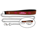 Arizona Cardinals Football Leather and Chain Leash - staygoldendoodle.com