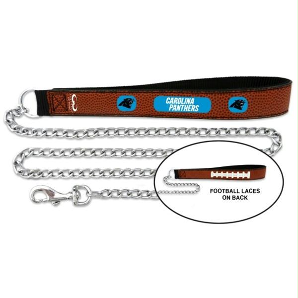 Carolina Panthers Football Leather and Chain Leash - staygoldendoodle.com