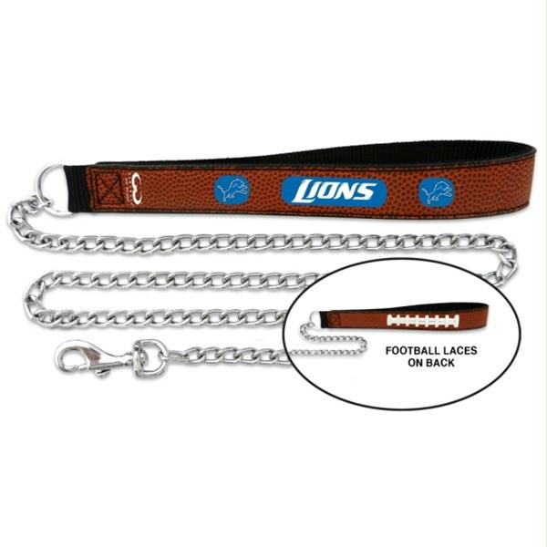 Detroit Lions Football Leather and Chain Leash - staygoldendoodle.com