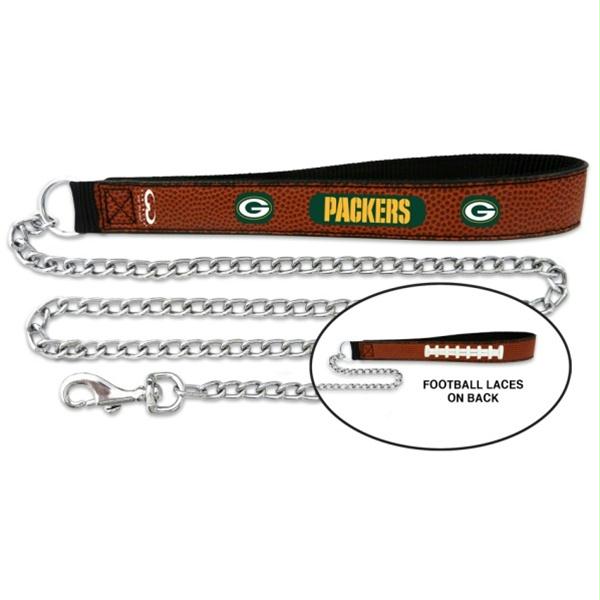 Green Bay Packers Football Leather and Chain Leash - staygoldendoodle.com