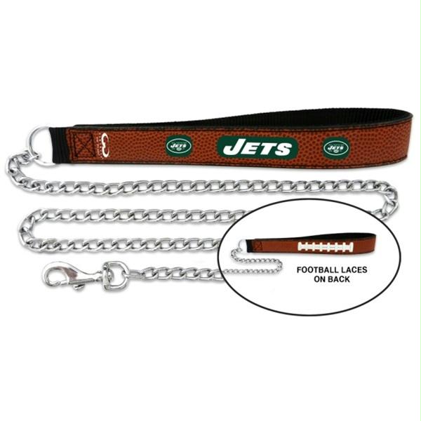 New York Jets Football Leather and Chain Leash - staygoldendoodle.com