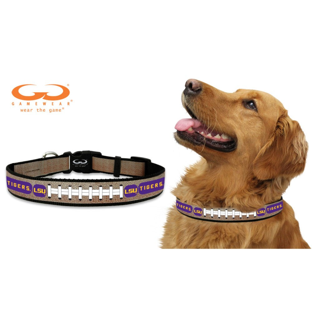 LSU Tigers Reflective Football Pet Collar - staygoldendoodle.com