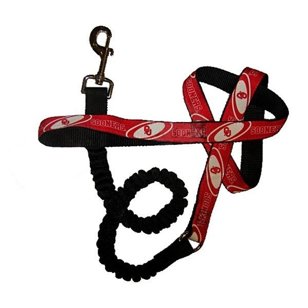Oklahoma Sooners Bungee Ribbon Pet Leash - staygoldendoodle.com