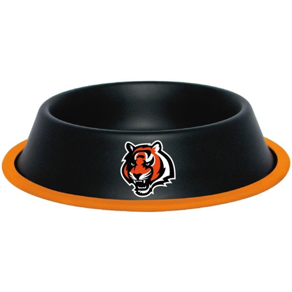 Cincinnati Bengals Gloss Black Pet Bowl - staygoldendoodle.com