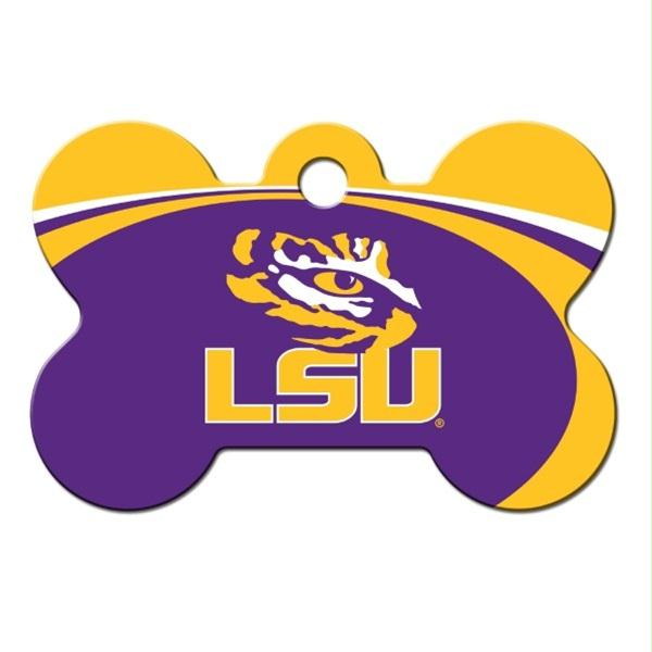 LSU Tigers Bone ID Tag - staygoldendoodle.com